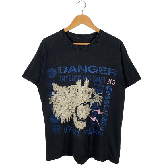 Travis Scott x Cactus Jack x Fragment Designs "Danger" Graphic Tee Black - Picture 1 of 7
